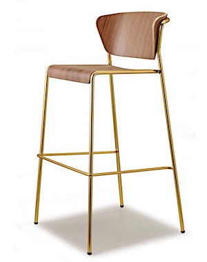 sgabello lisa legno scab design oro